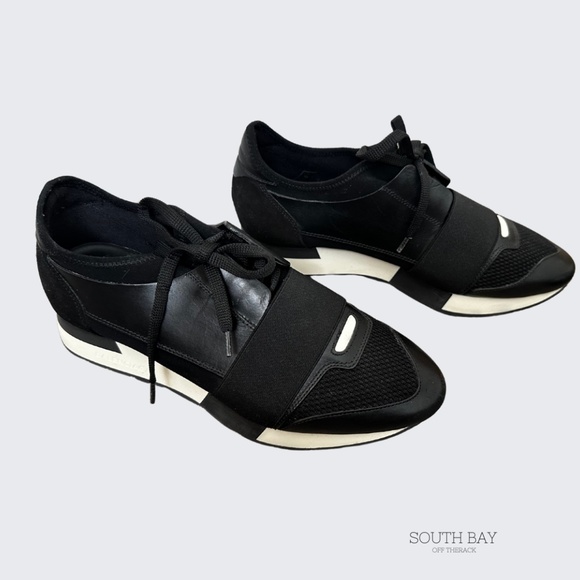 Balenciaga Nylon Neoprene Leather Race Runner Sneakers - Picture 1 of 4